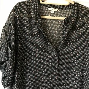 Semi sheer black/ multi colored top